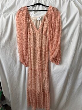 ASOS Peach and Cream Floral Smocked Maxi Dress